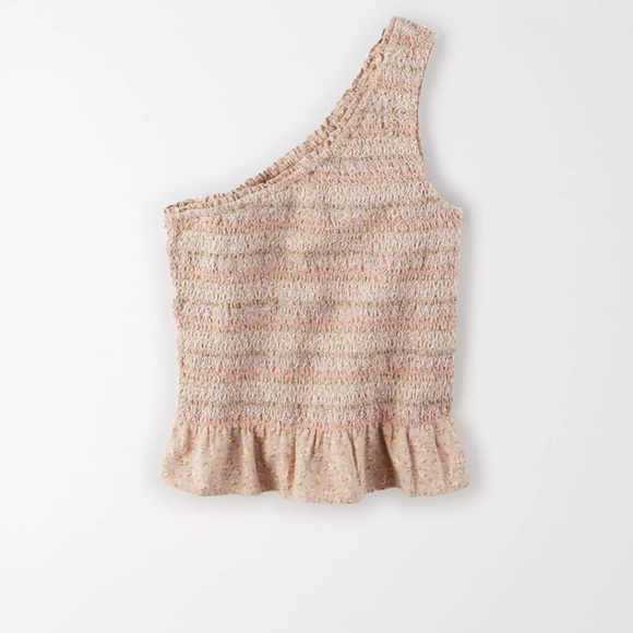 BRAND NEW! American Eagle Smocked One Shoulder Top - Picture 3 of 5